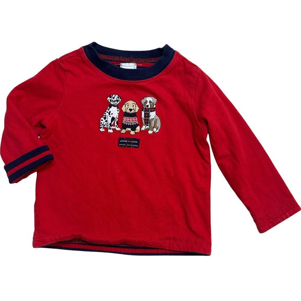 Janie and Jack Puppy Long Sleeve Shirt sz 6-12 mm